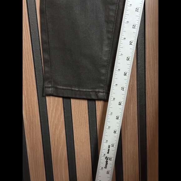 New Blank NYC Jeans 27 Womens Black Waxed Exposed Button Fly Skinny Fit - Picture 5 of 9